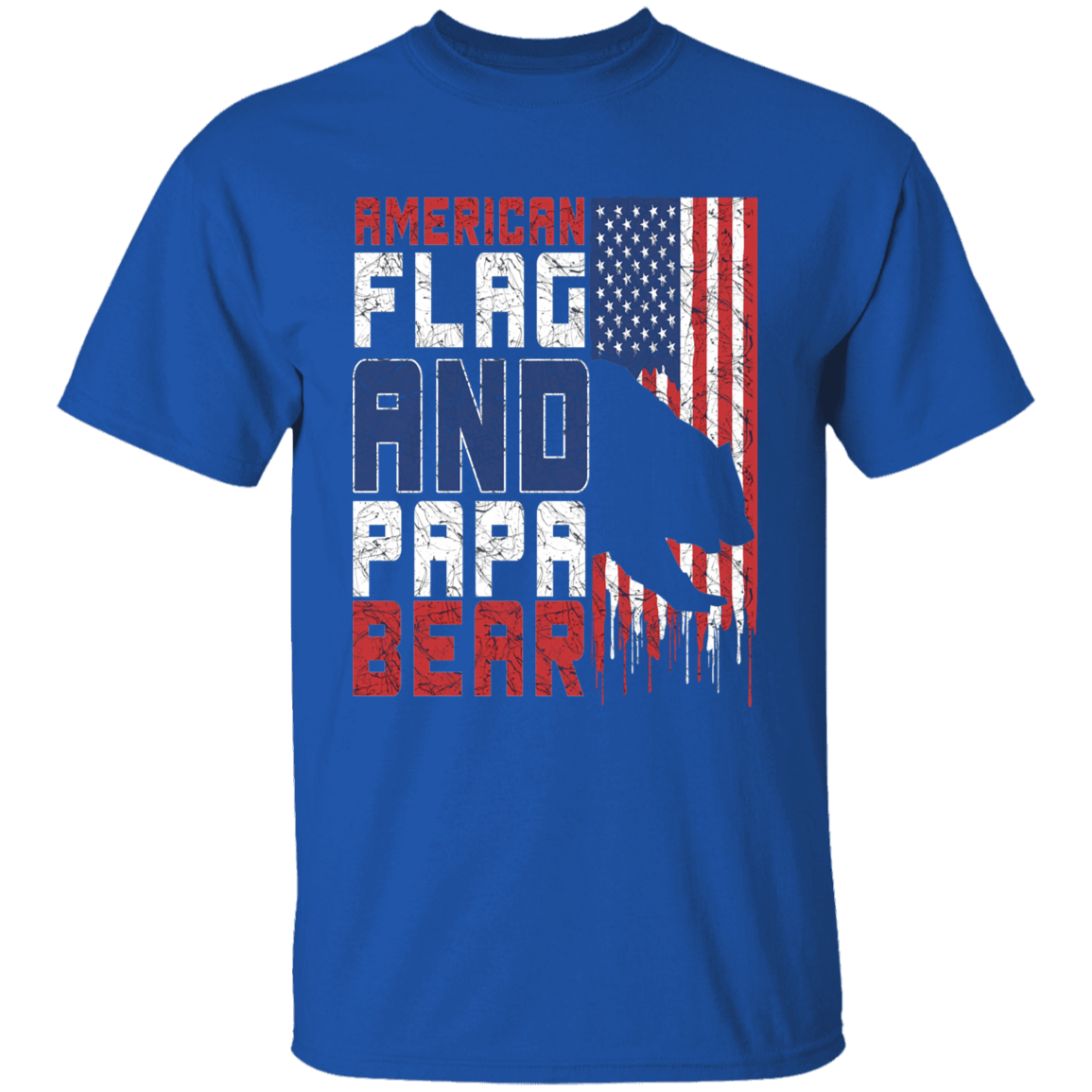 Papa Bear American Flag T-Shirt