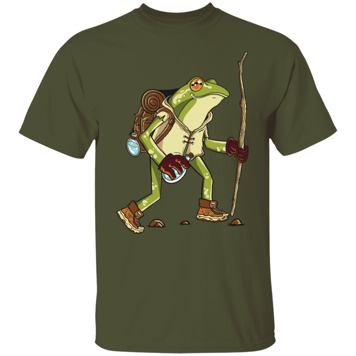 Frolic in Nature with the Hiking Frog T-Shirt !