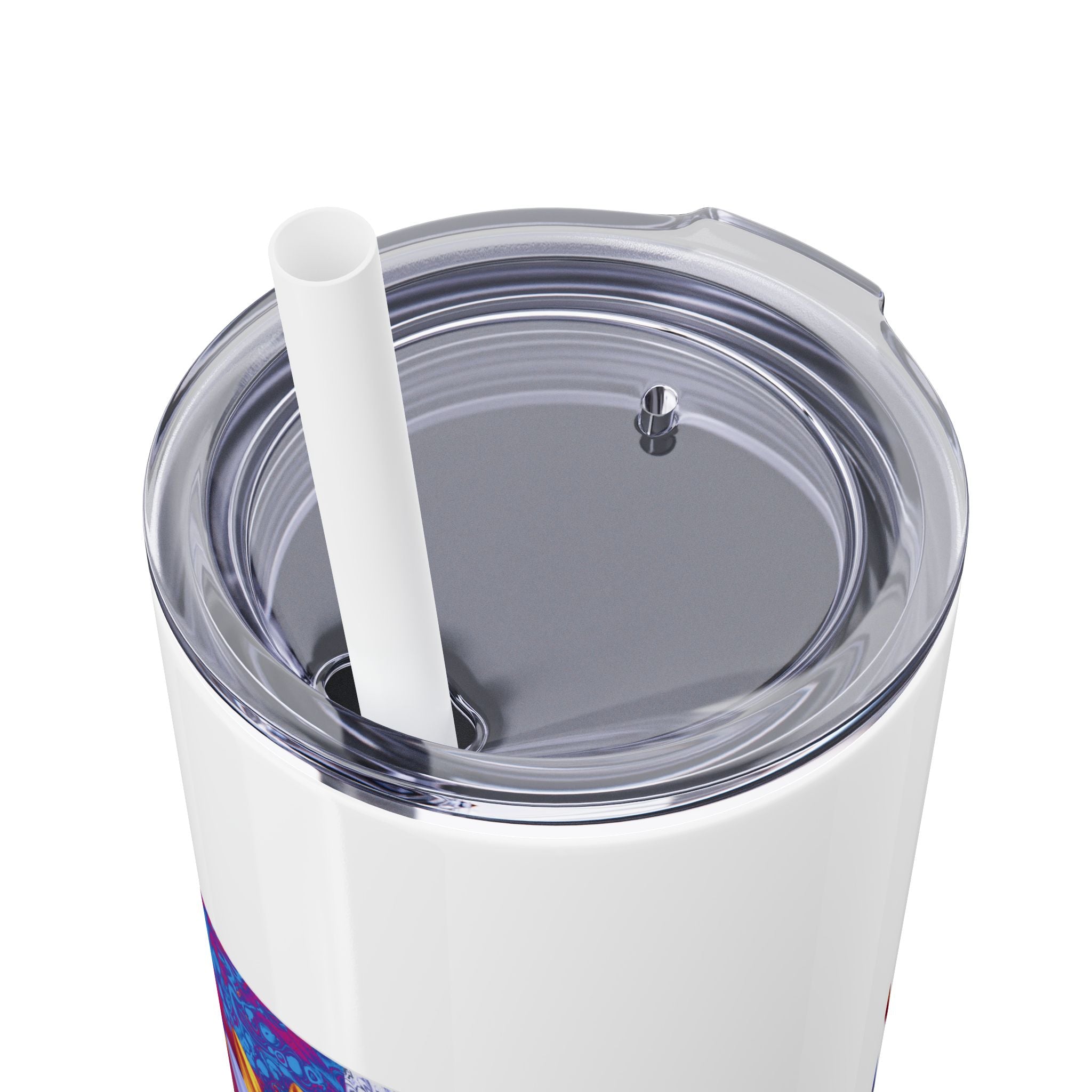 Floral Skinny Tumbler with Straw, 20oz