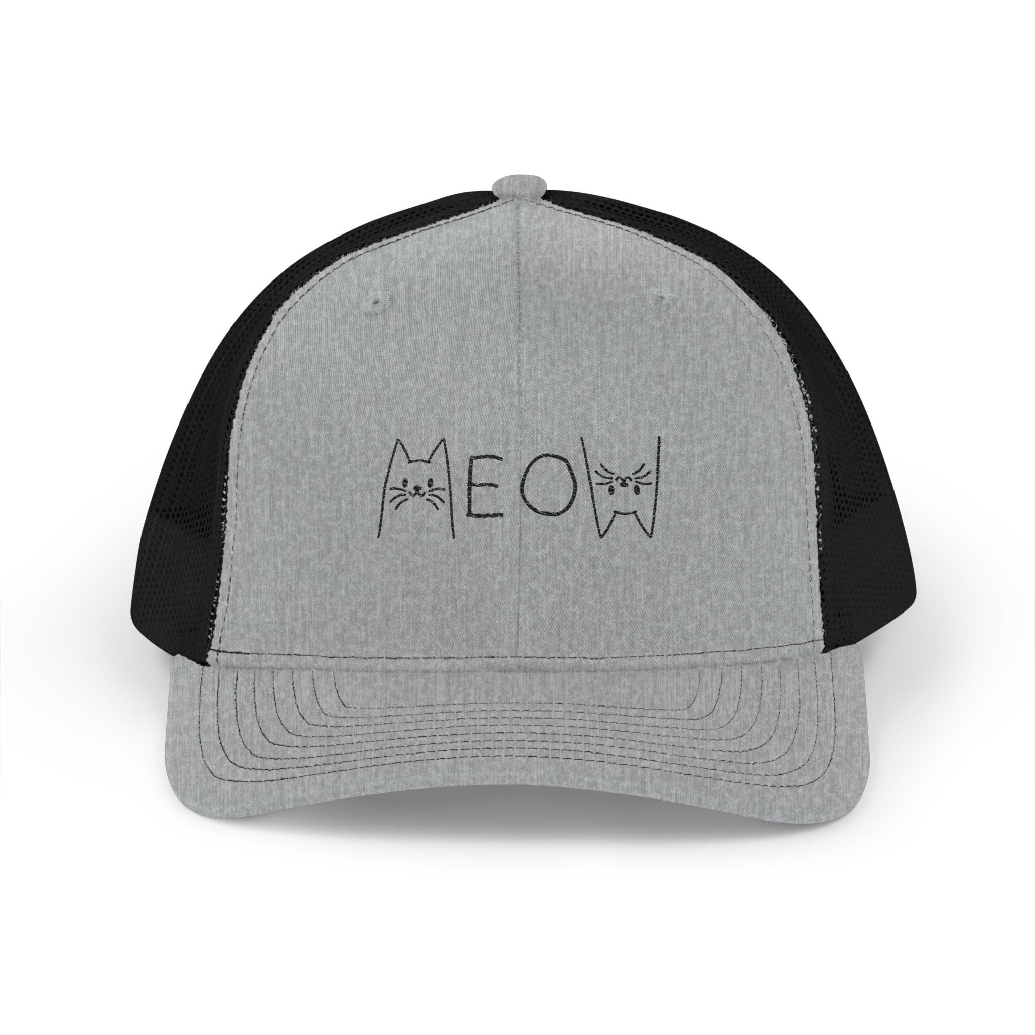 Meow Embroidered Cat Snapback