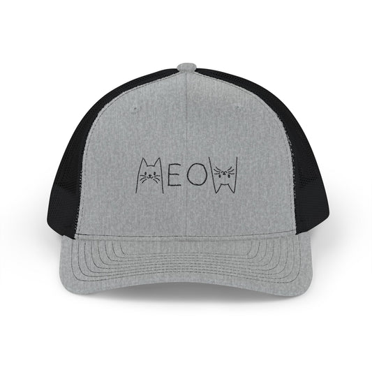 Meow Embroidered Cat Snapback