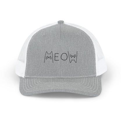 Meow Embroidered Cat Snapback