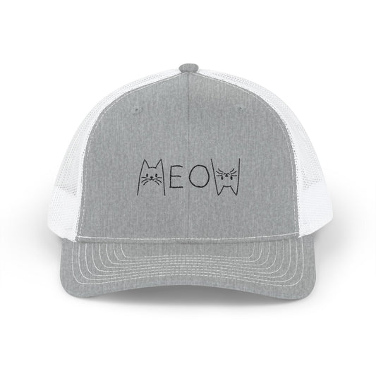 Meow Embroidered Cat Snapback