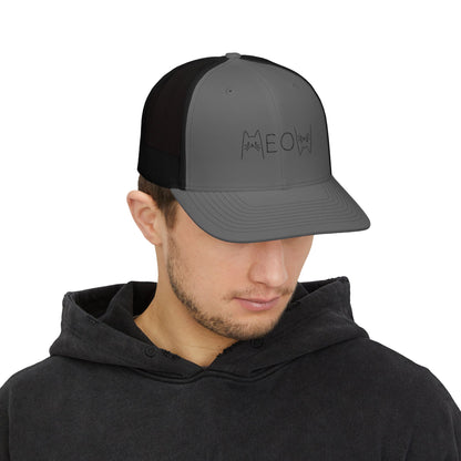 Meow Embroidered Cat Snapback
