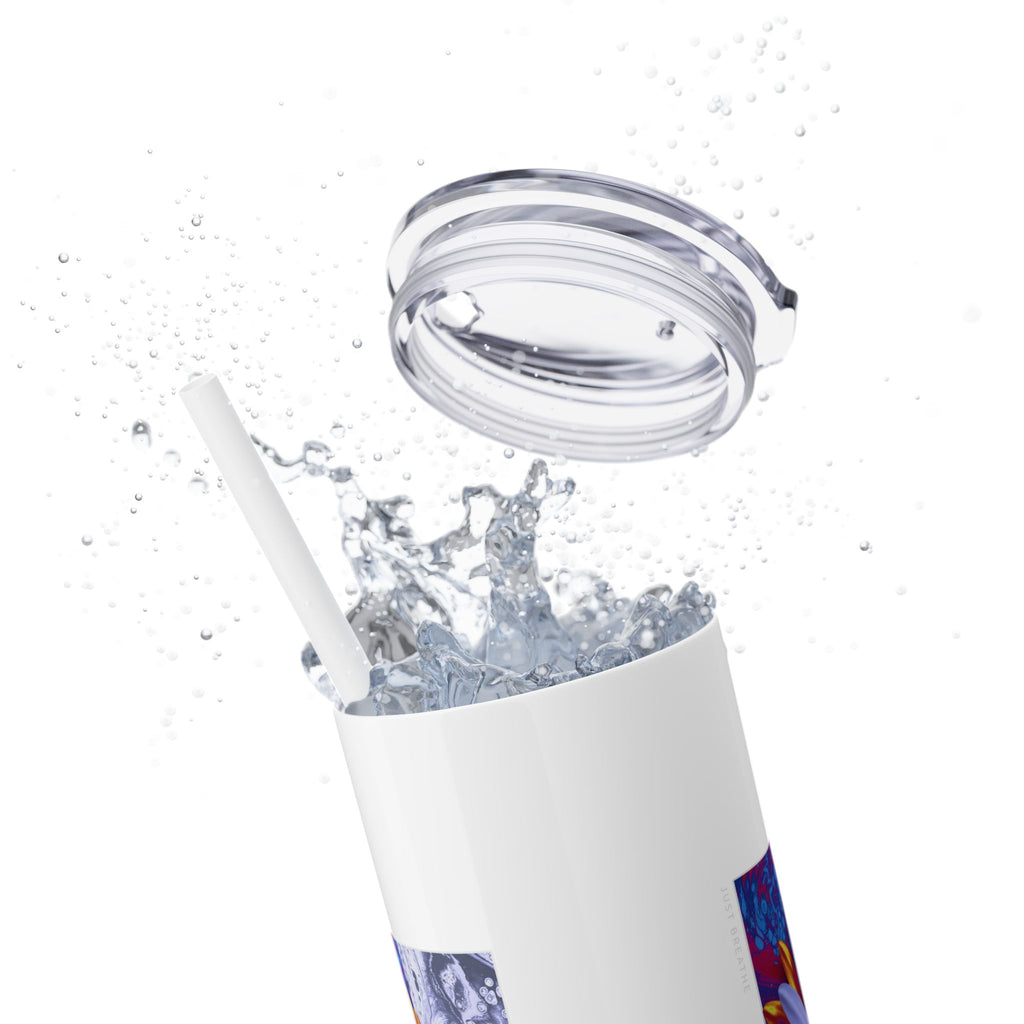 Floral Skinny Tumbler with Straw, 20oz