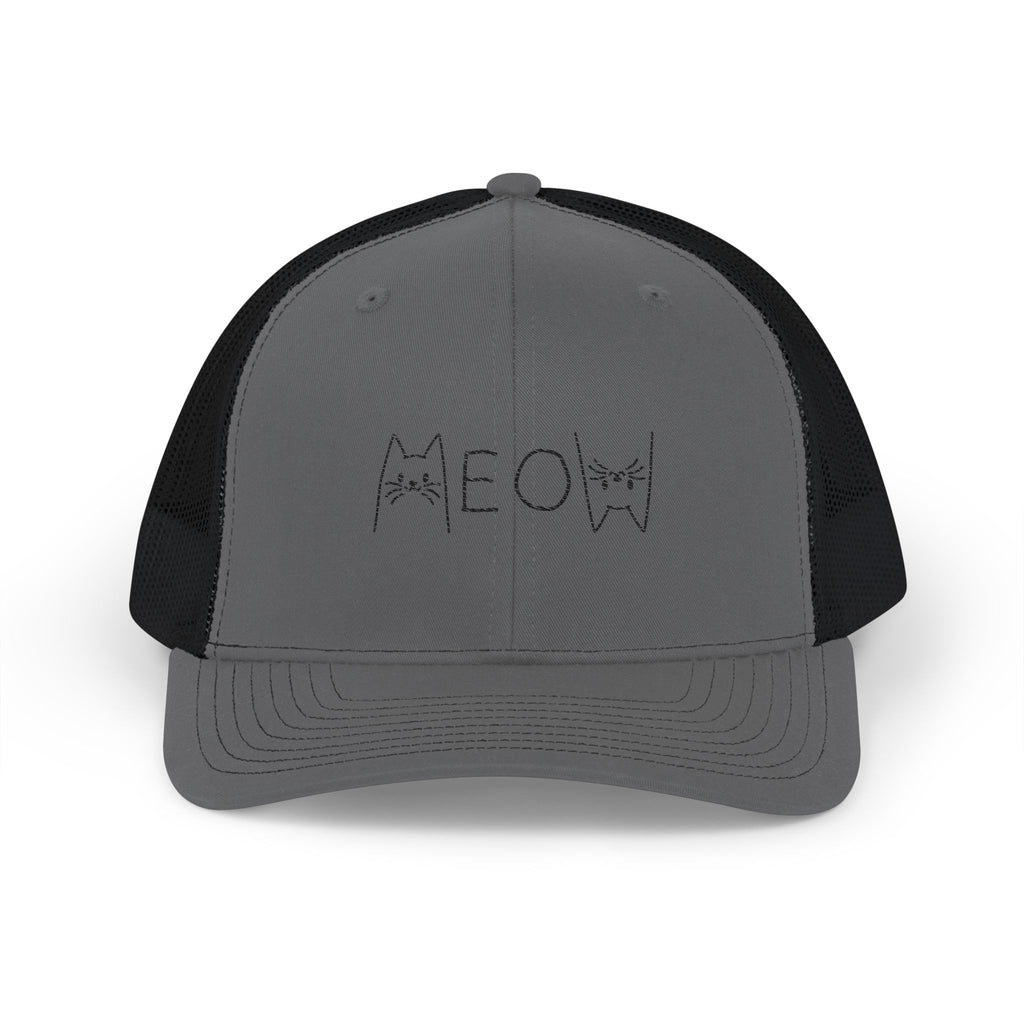 Meow Embroidered Cat Snapback