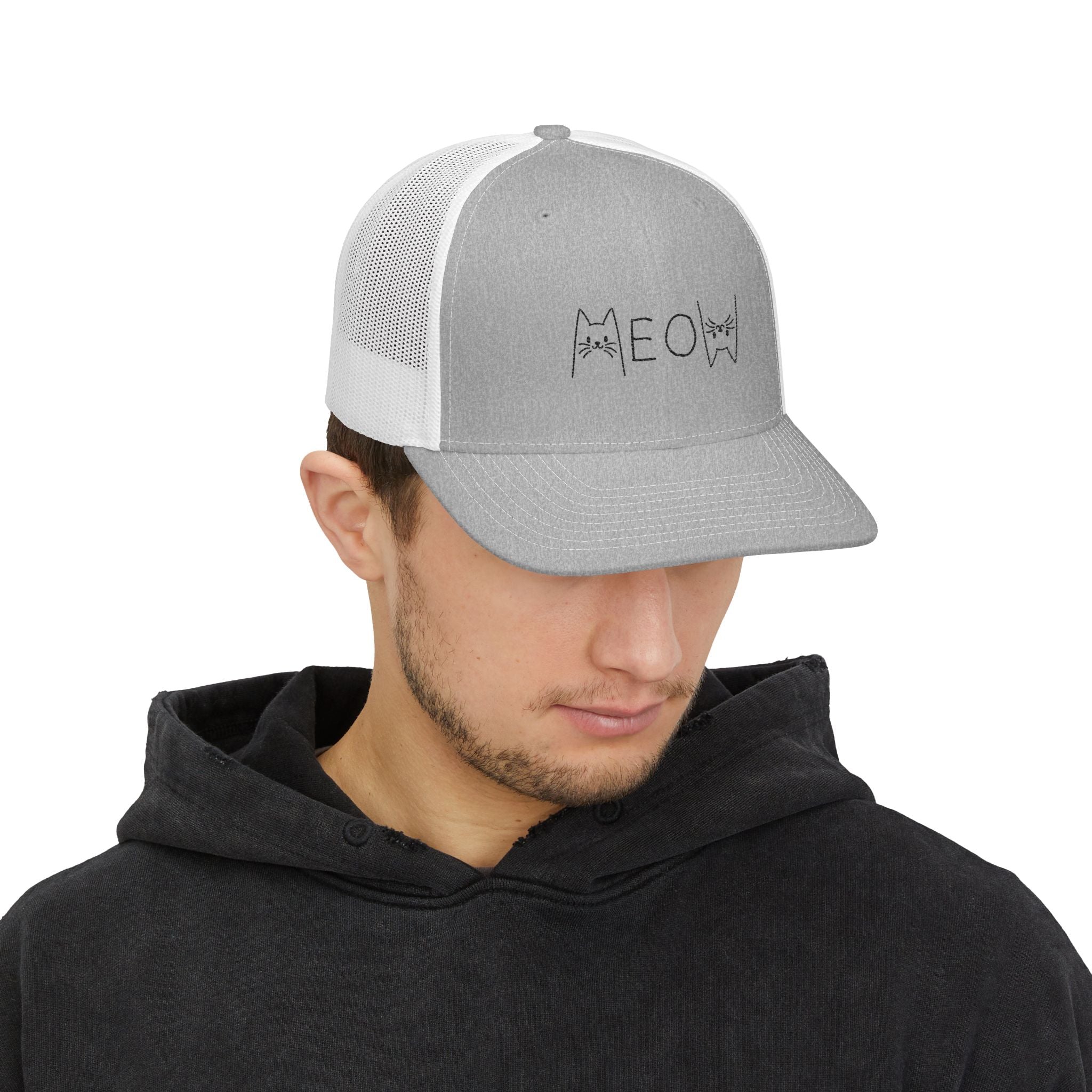 Meow Embroidered Cat Snapback