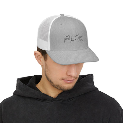 Meow Embroidered Cat Snapback