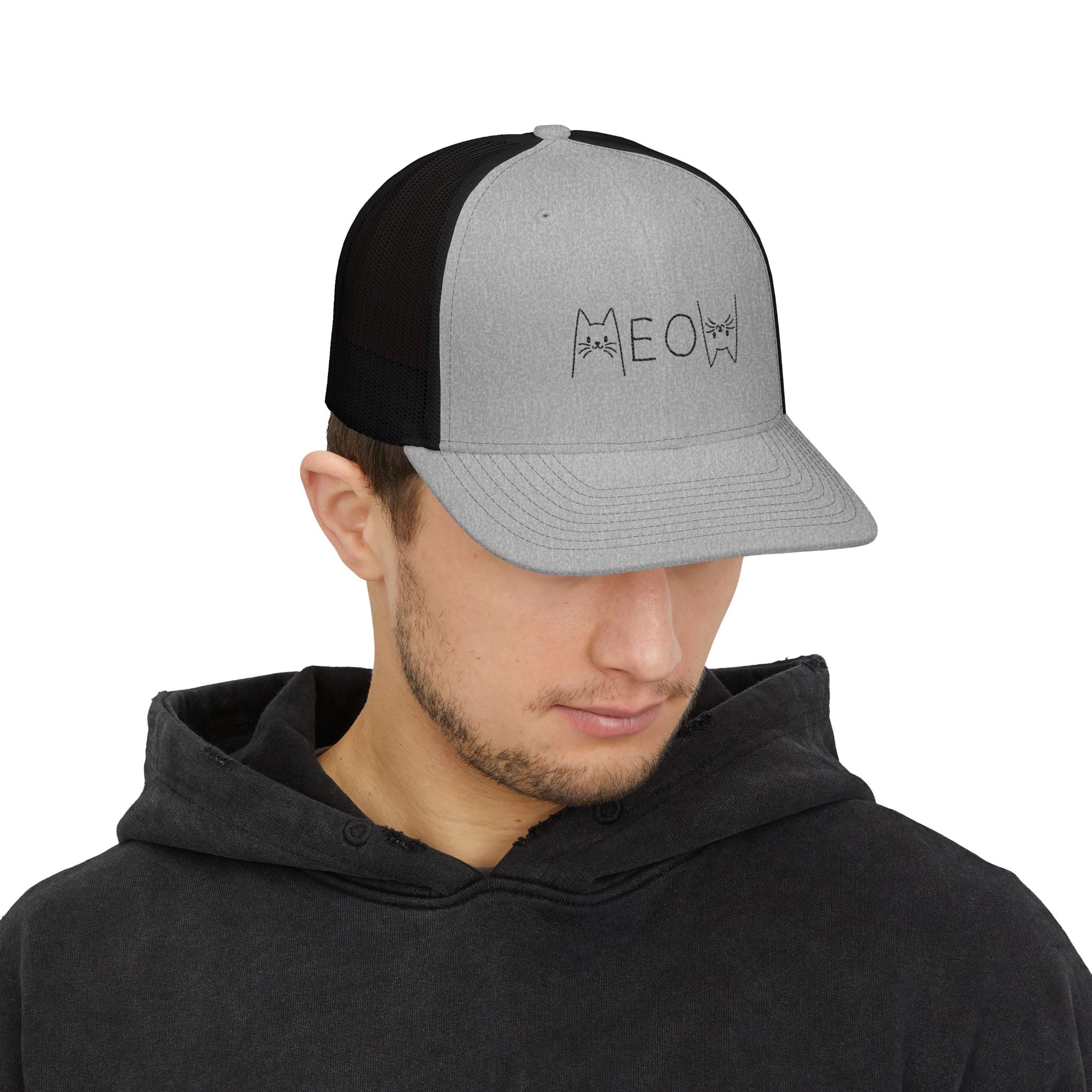 Meow Embroidered Cat Snapback