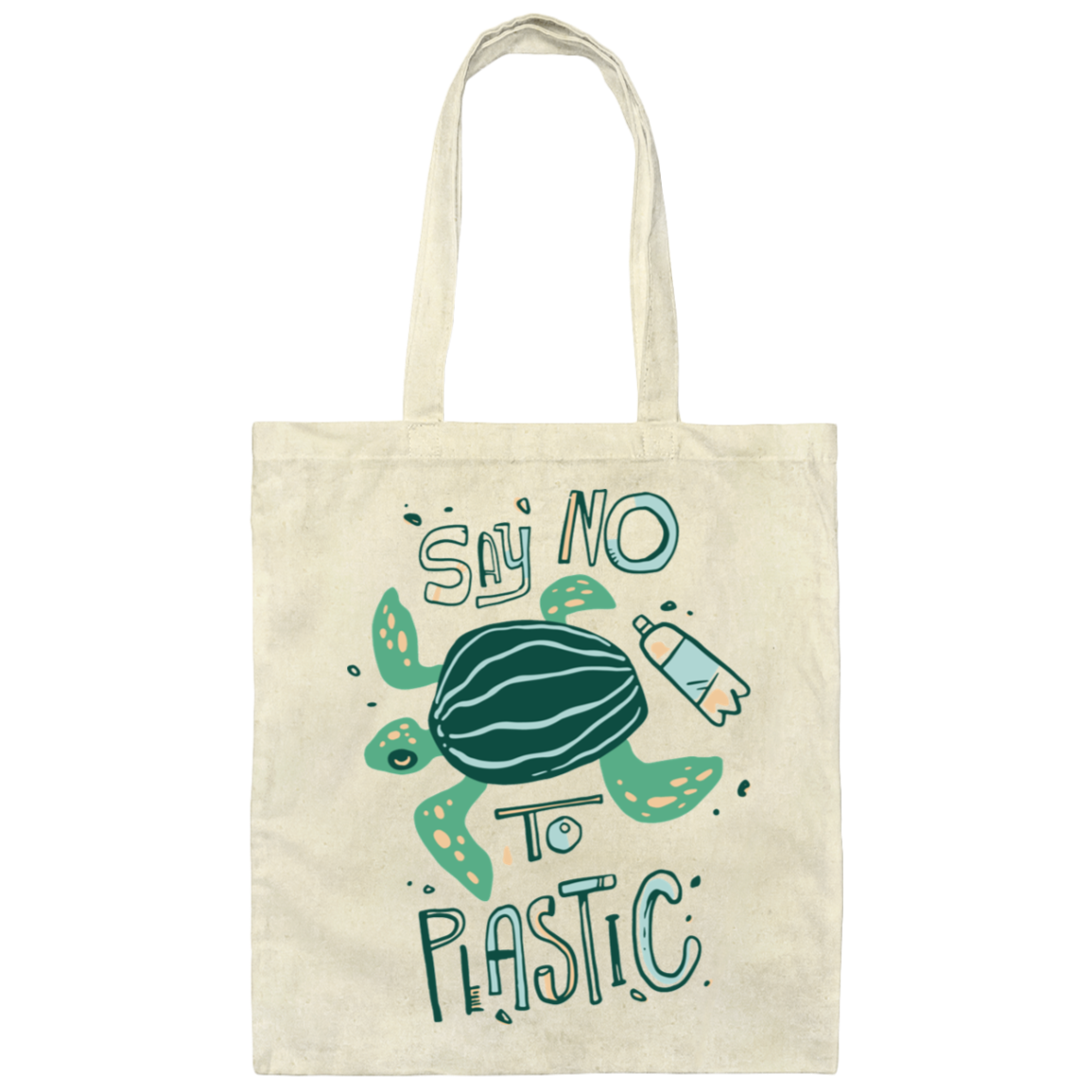 No Plastic Turtle Tote Bag