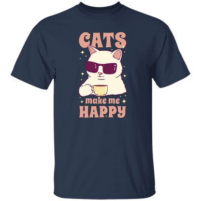 Cats Make Me Happy T Shirt
