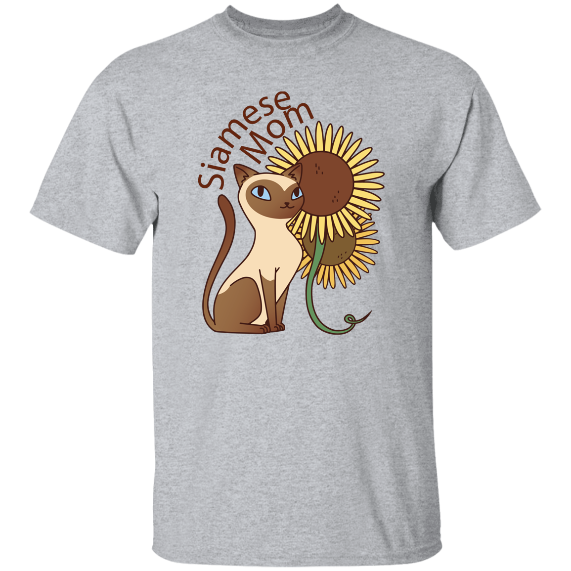 Siamese Cat Mom Sunflowers T-Shirt
