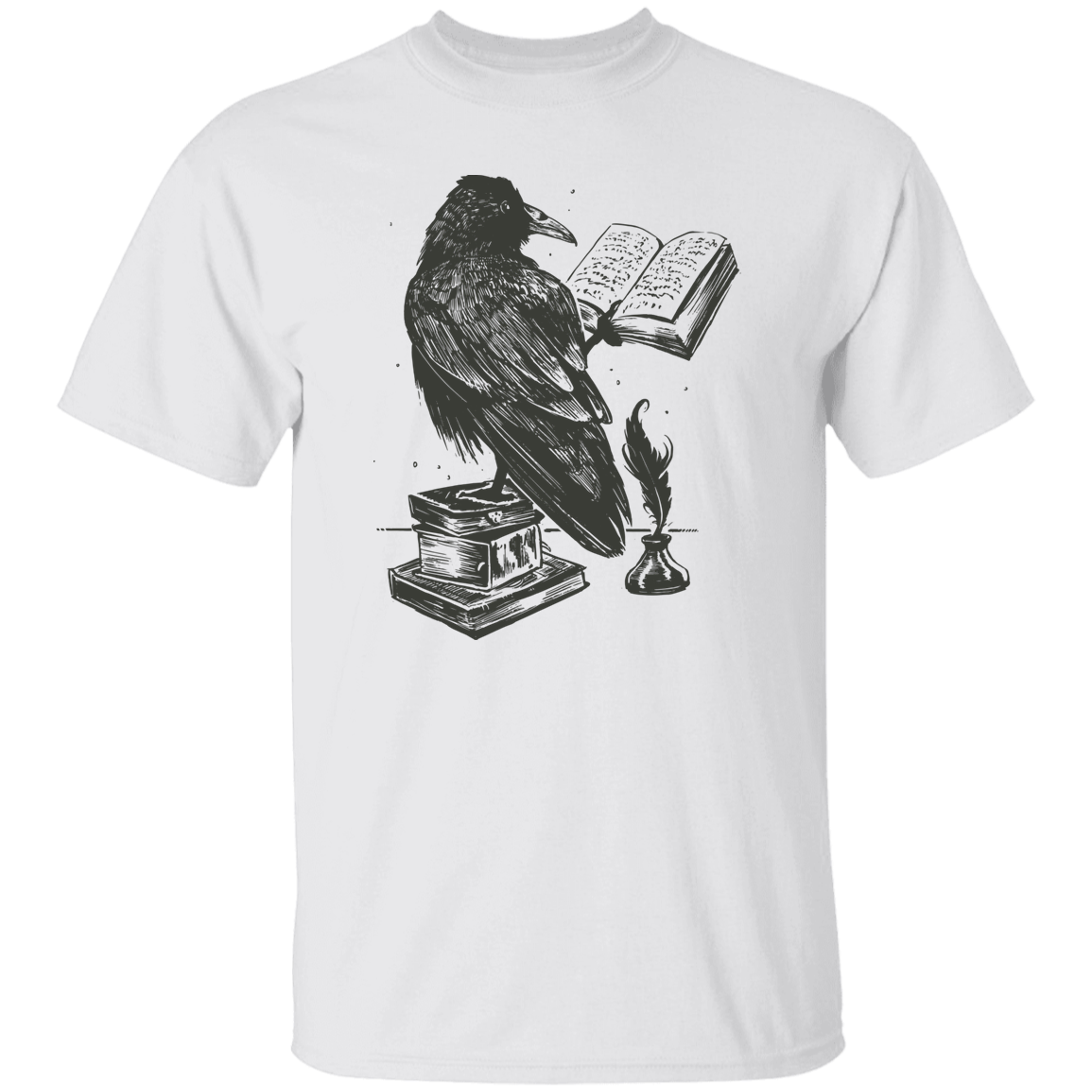 Raven Bird Reading Book  T-Shirt