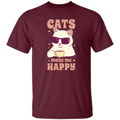 Cats Make Me Happy T Shirt
