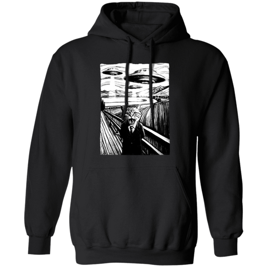 Munch's Scream Style UFO an Cat T Shirt