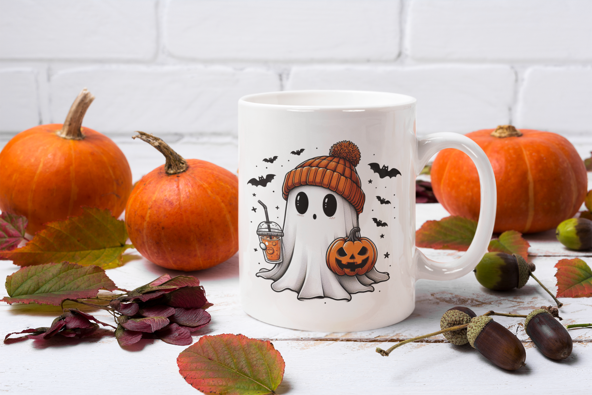 Halloween Ghost Pumpkin Mug