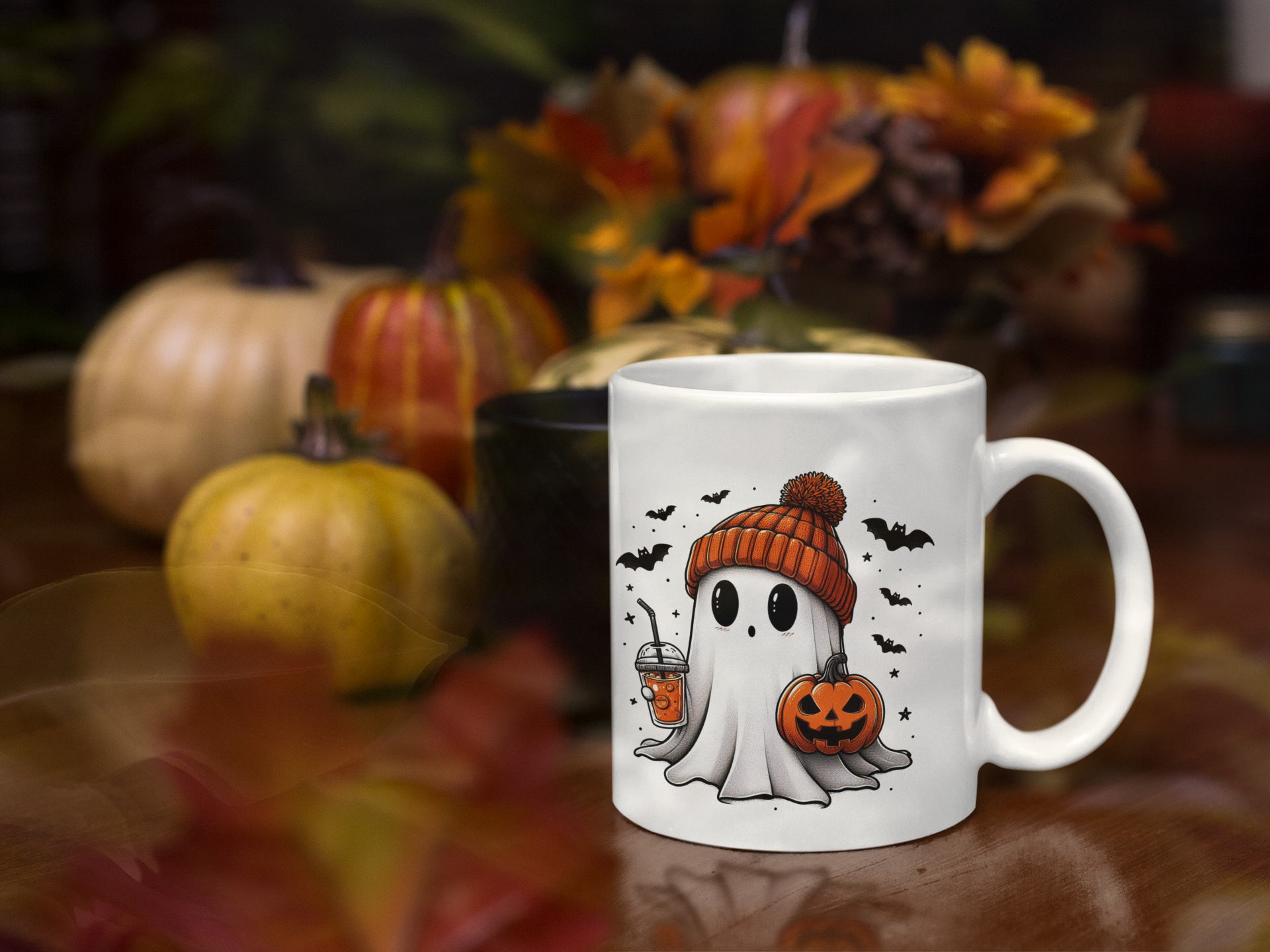 Halloween Ghost Pumpkin Mug