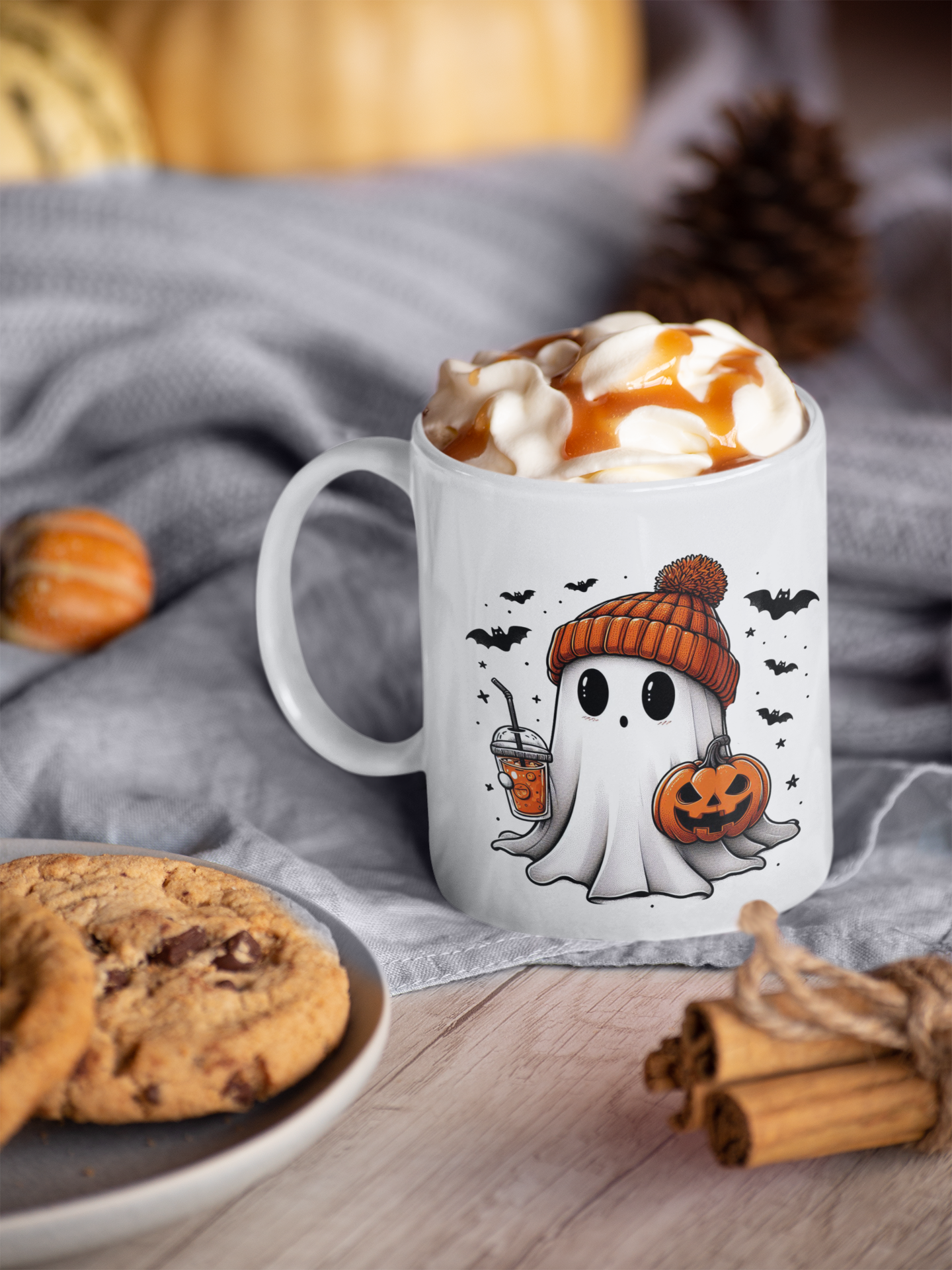 Halloween Ghost Pumpkin Mug