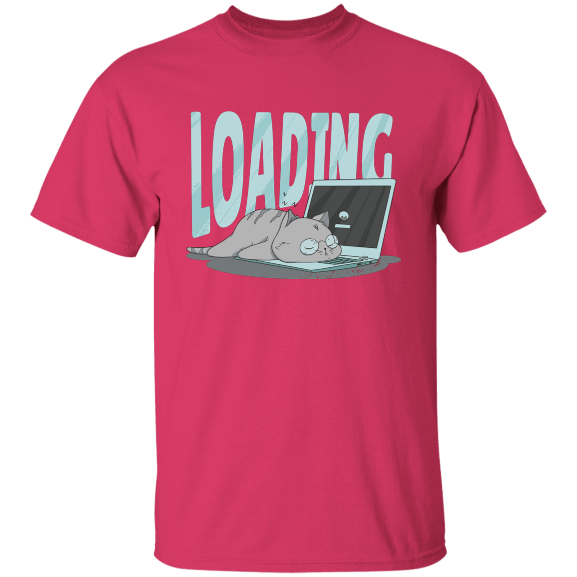 Cute Cat Sleeping On Computer T-Shirt