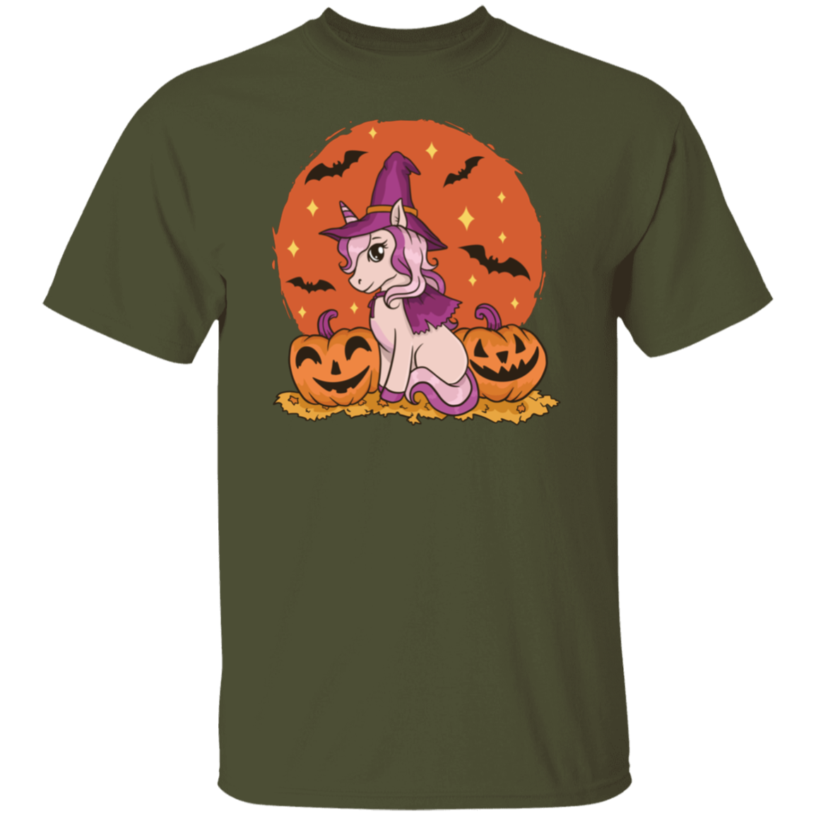 Unicorn Witch Hallowen Cute T-shirt Design