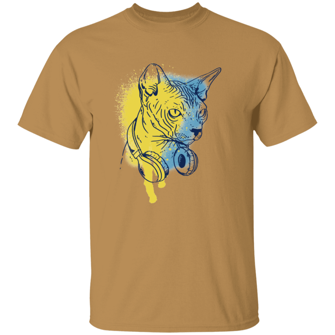 Cat Animal With Headphones T-Shirt