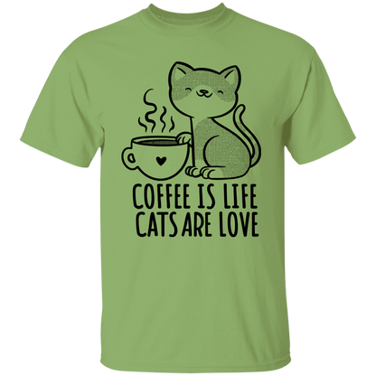 Coffee Is Life Cats Are Love T-Shirt