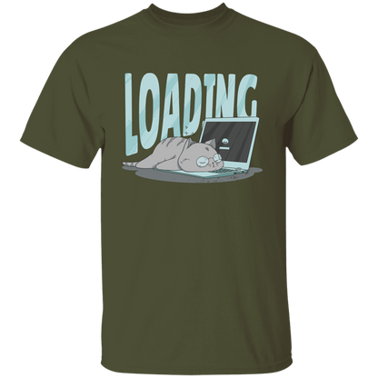 Cute Cat Sleeping On Computer T-Shirt