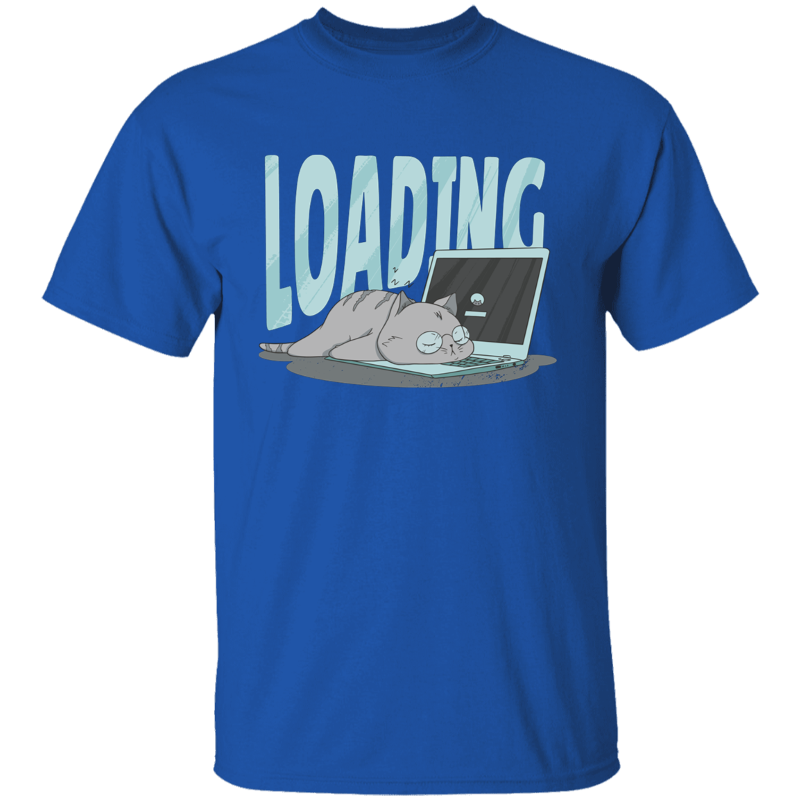 Cute Cat Sleeping On Computer T-Shirt