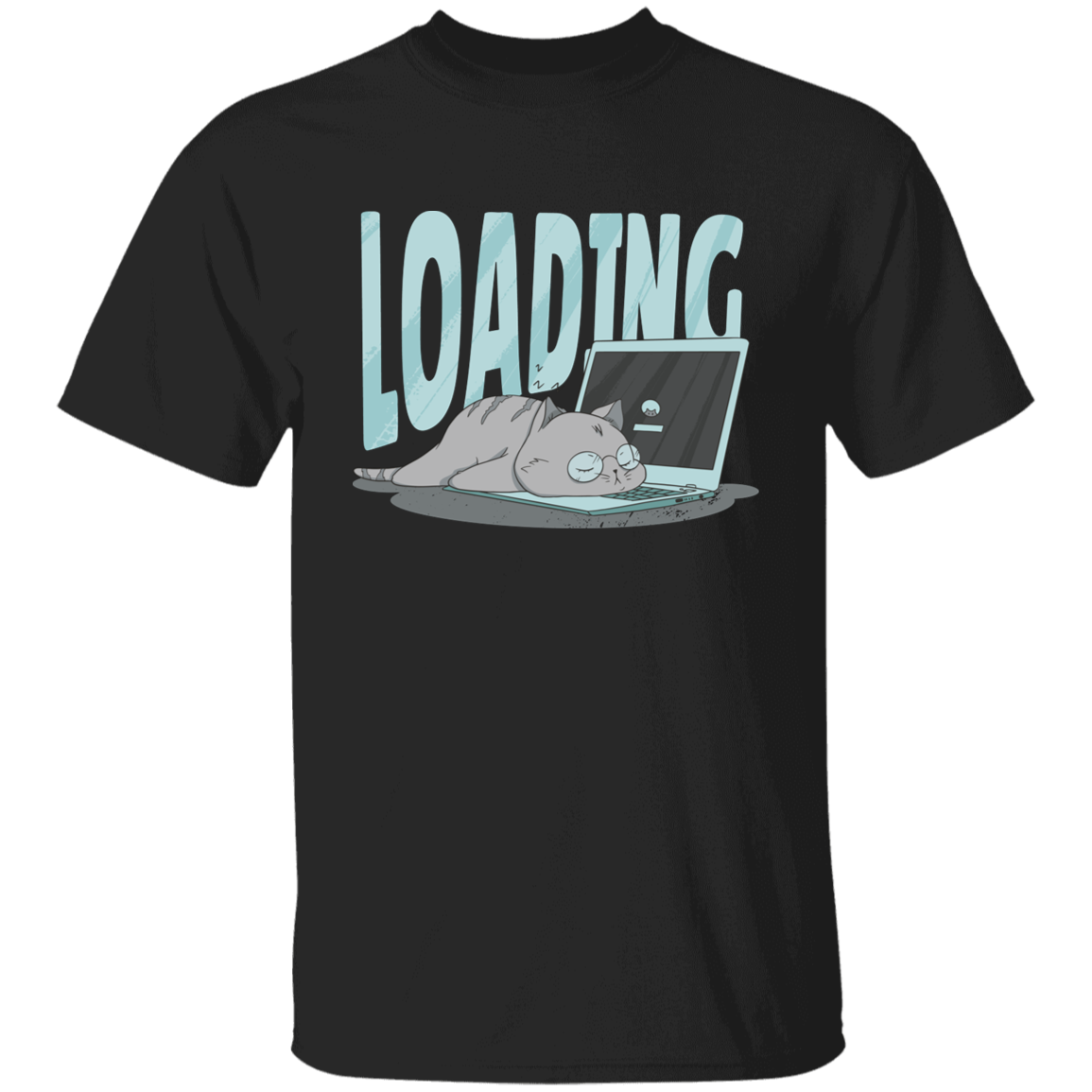 Cute Cat Sleeping On Computer T-Shirt