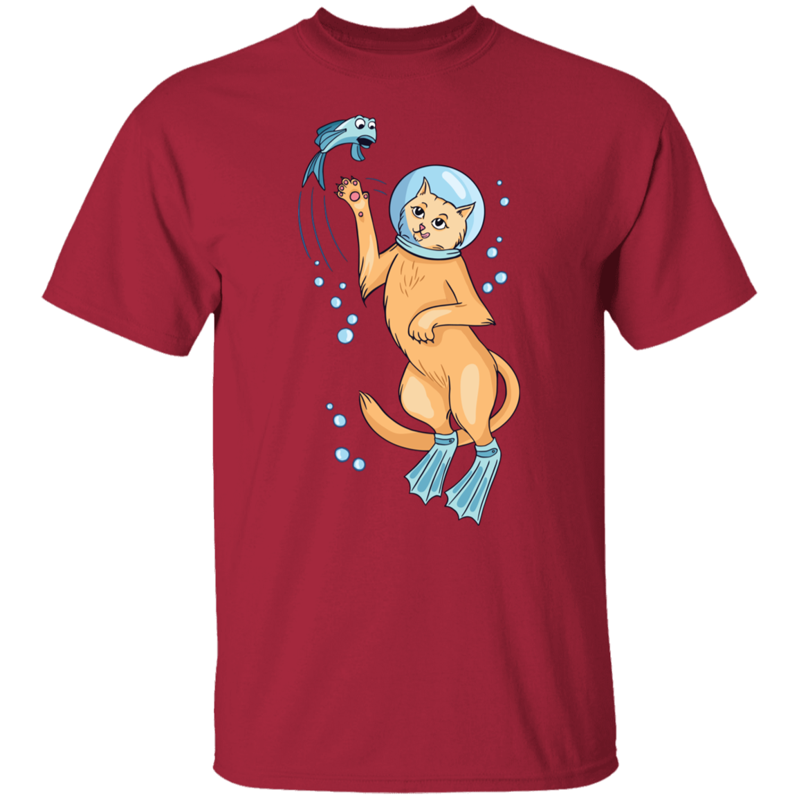 Funny Scuba Cat  T-Shirt