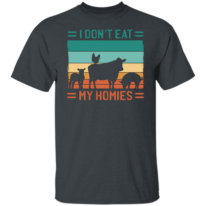 Vegan T Shirt I Don't Eat My Homies Retro Sunset Tee