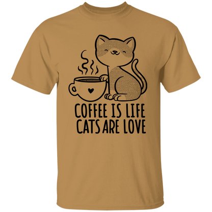 Coffee Is Life Cats Are Love T-Shirt