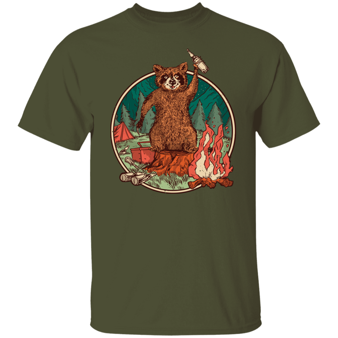 Camping Raccoon T-Shirt