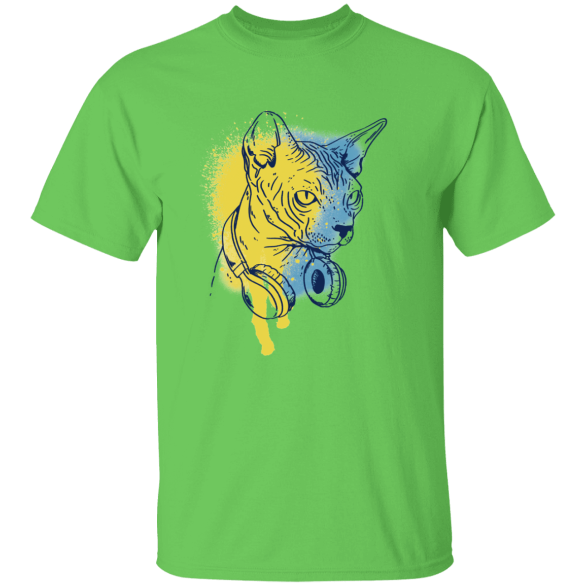 Cat Animal With Headphones T-Shirt