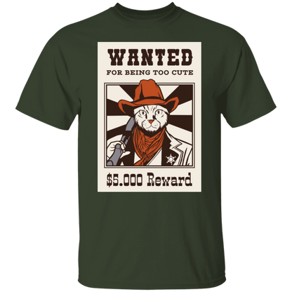 Cowboy Cat Wanted Animal  T-Shirt