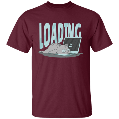Cute Cat Sleeping On Computer T-Shirt