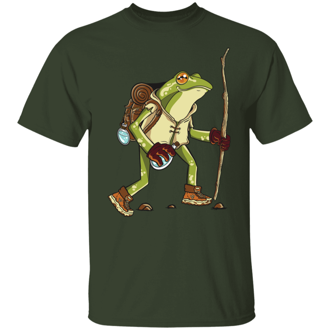 Frolic in Nature with the Hiking Frog T-Shirt !
