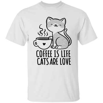 Coffee Is Life Cats Are Love T-Shirt