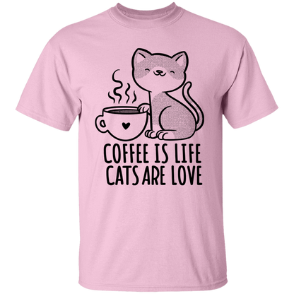 Coffee Is Life Cats Are Love T-Shirt