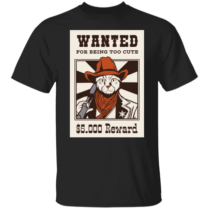 Cowboy Cat Wanted Animal  T-Shirt
