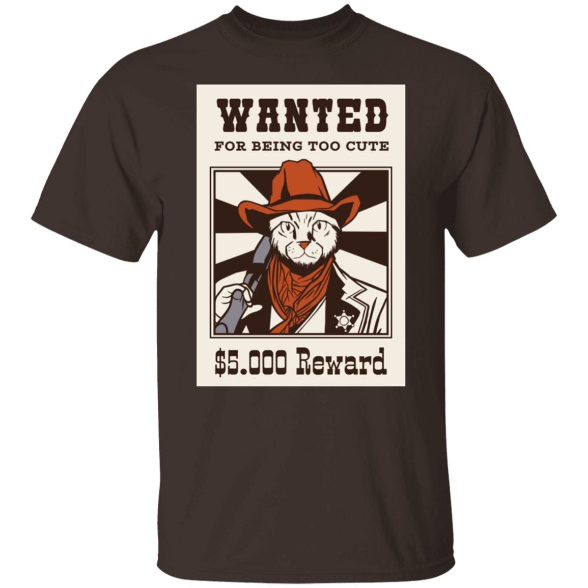 Cowboy Cat Wanted Animal  T-Shirt