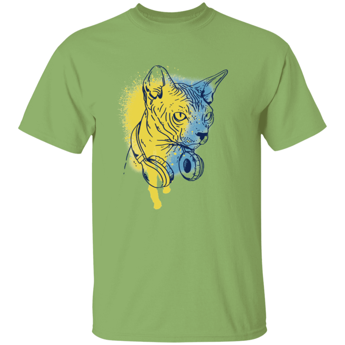 Cat Animal With Headphones T-Shirt