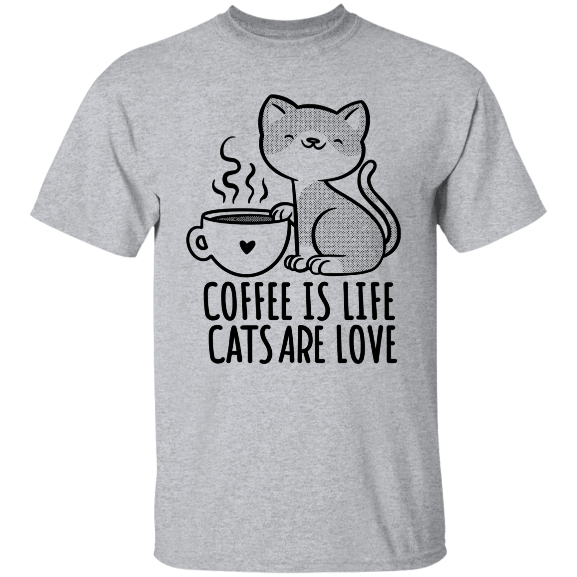 Coffee Is Life Cats Are Love T-Shirt