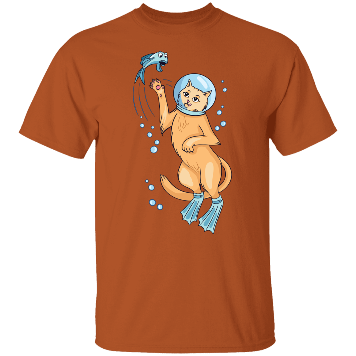 Funny Scuba Cat  T-Shirt