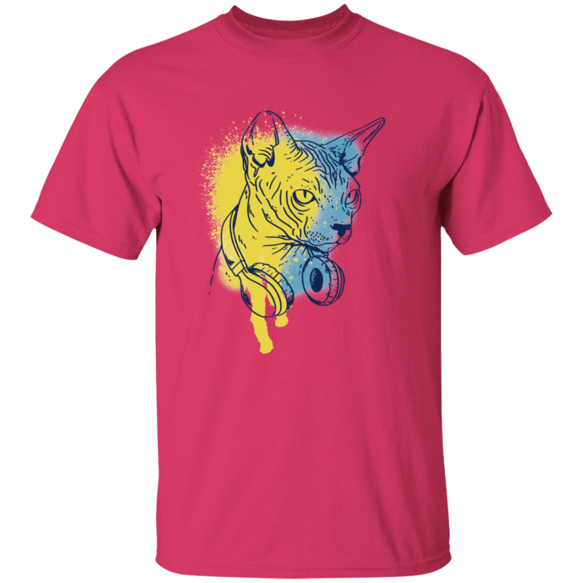 Cat Animal With Headphones T-Shirt