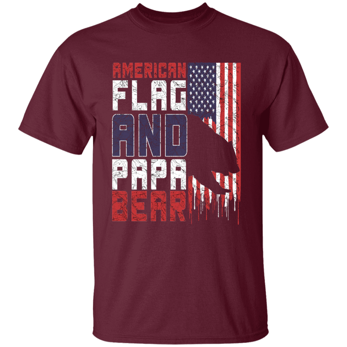 Papa Bear American Flag T-Shirt