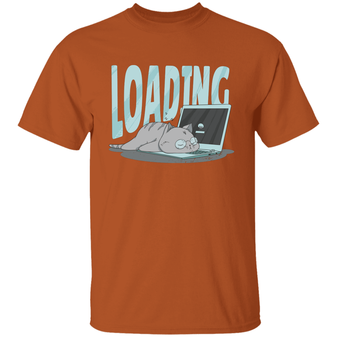 Cute Cat Sleeping On Computer T-Shirt