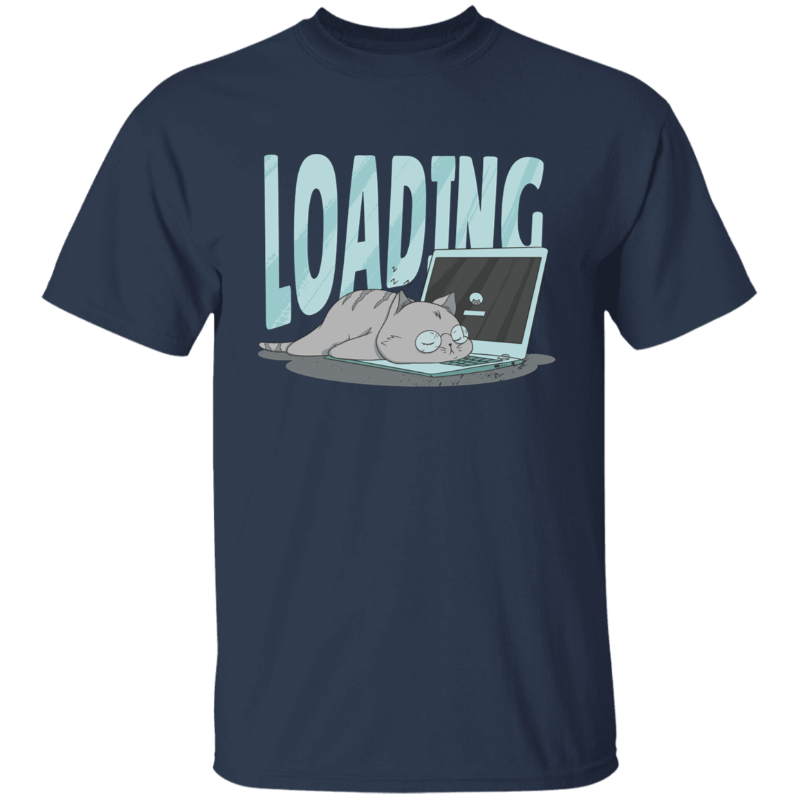 Cute Cat Sleeping On Computer T-Shirt