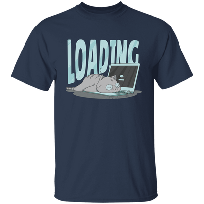 Cute Cat Sleeping On Computer T-Shirt