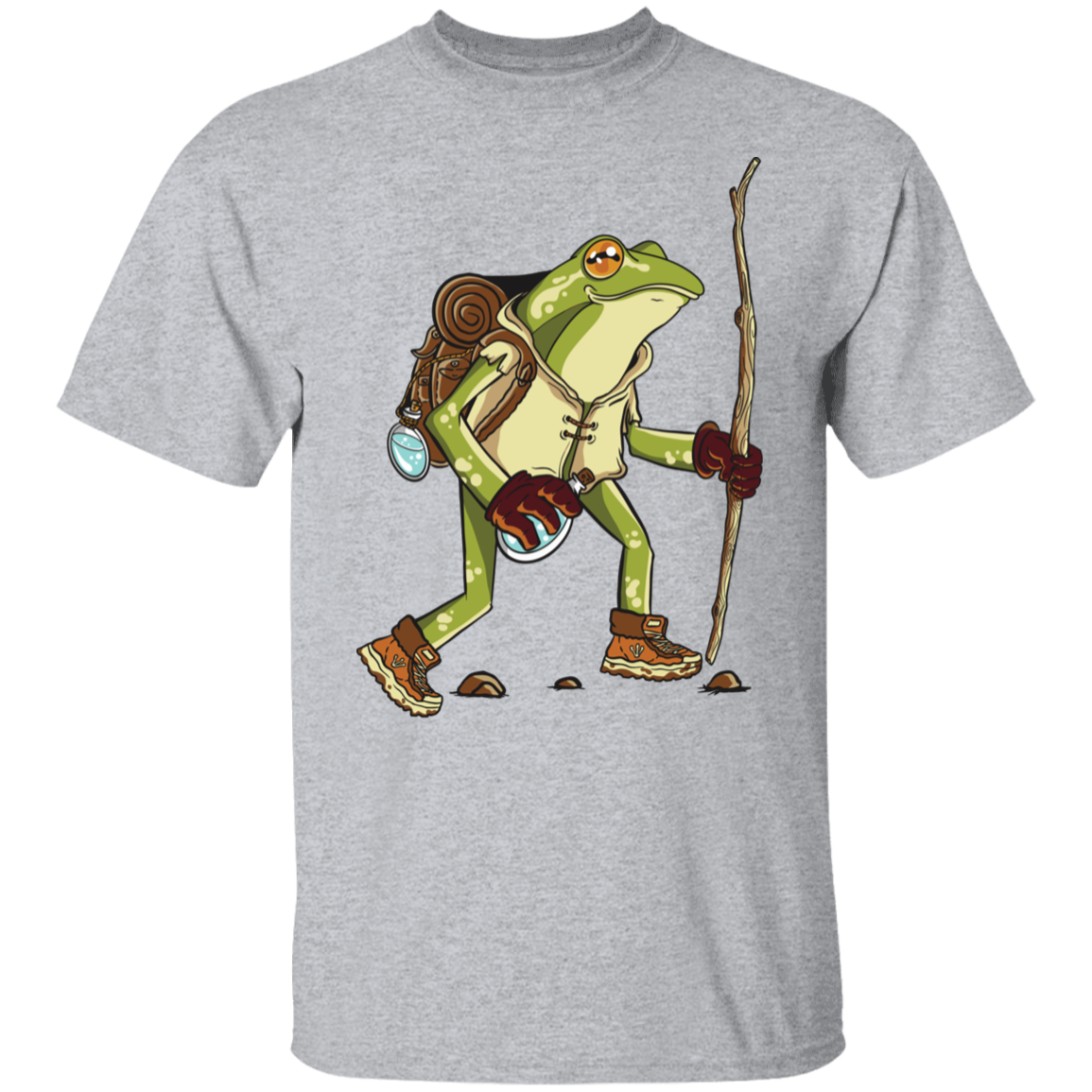 Frolic in Nature with the Hiking Frog T-Shirt !